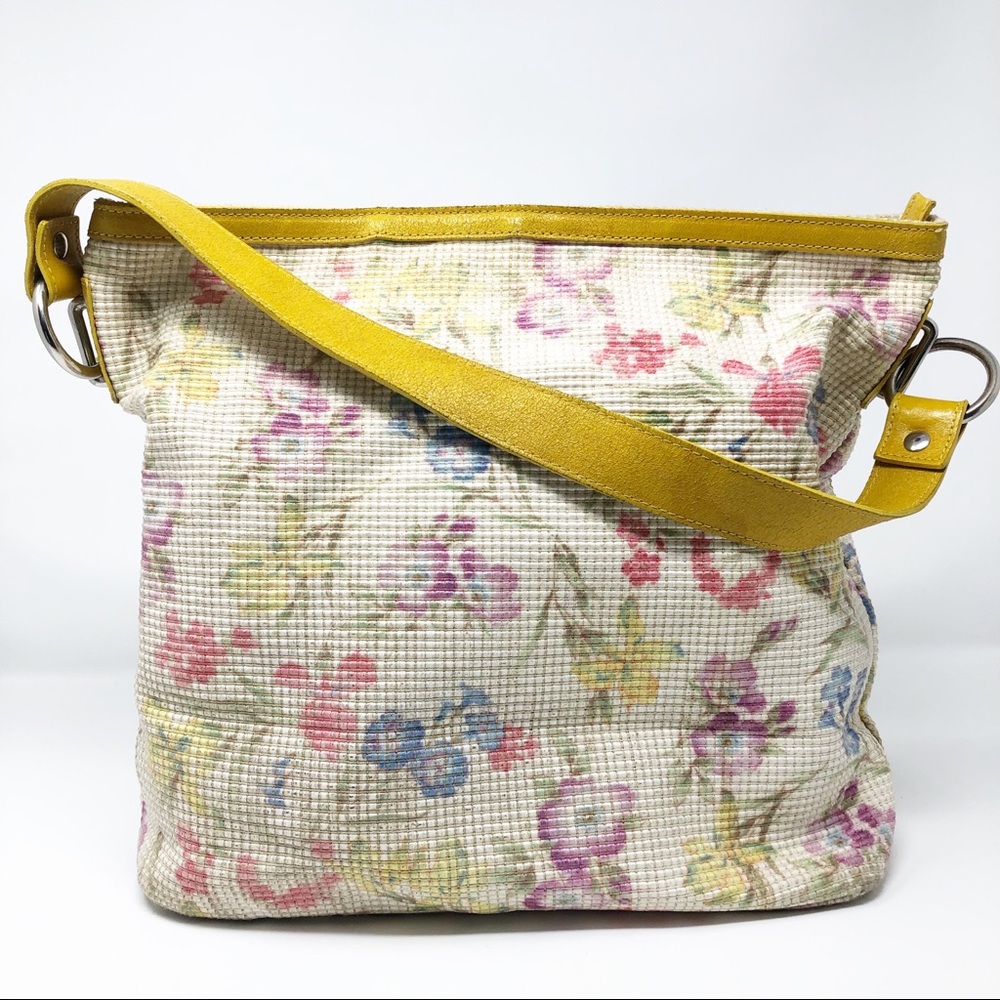 Roberto Pancani Floral Cream & Yellow Purse